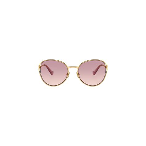 Pink Beg Shaded Lenses Miu Miu Logo Sunglasses.